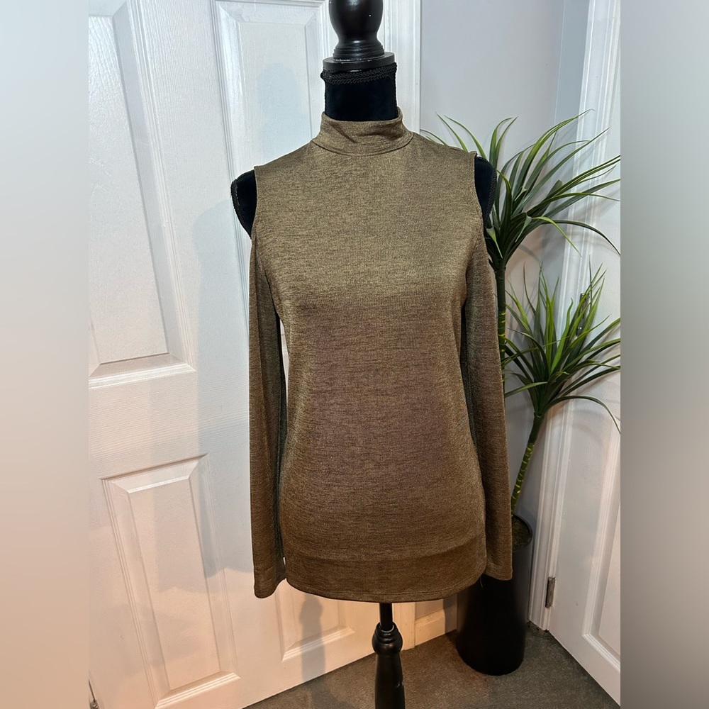 🍁Adrianna Papell Mock Neck Long Sleeve Blouse